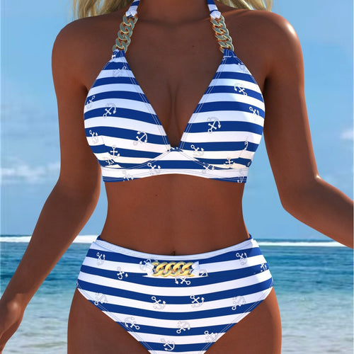 Dame Bikini med luksuriøst marmor mønster og fine detaljer Skovae