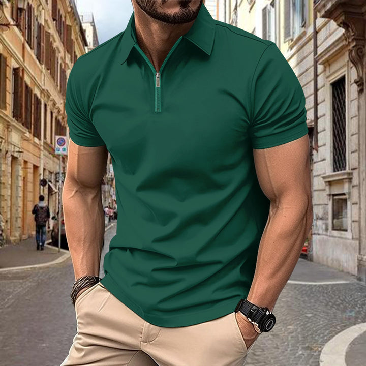 Herrer polo shirt med moderne lynlås Stilla