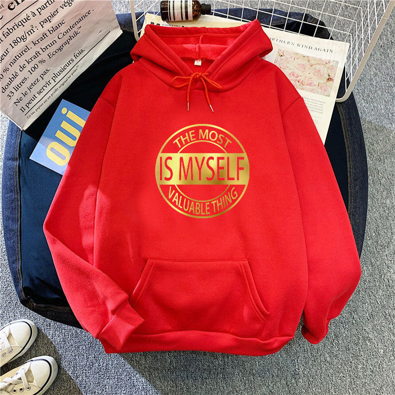 Kvinders hoodie med inspirerende tekst Skovae