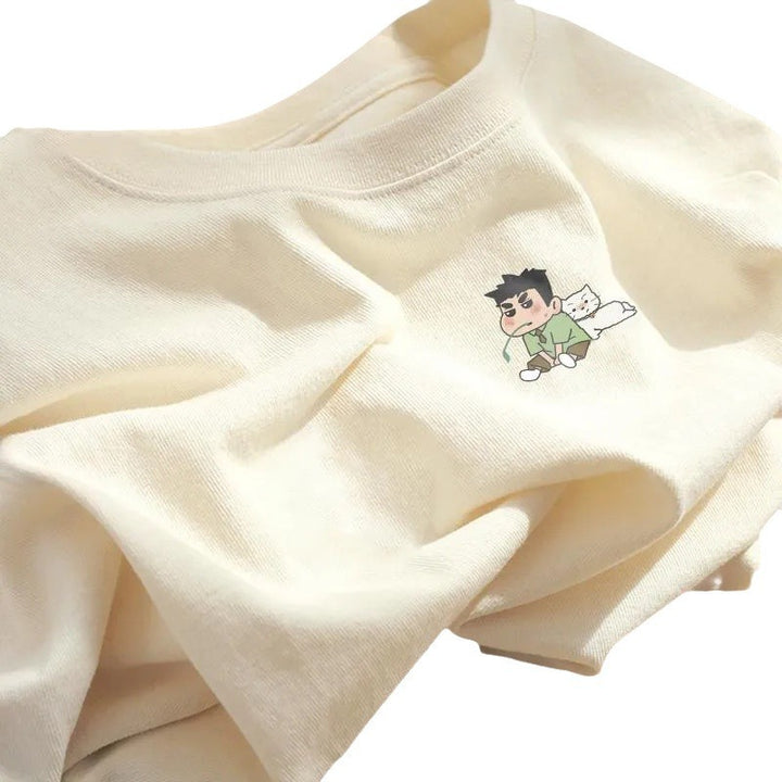 Dame sweatshirt med kreativt cartoon motiv Stilla