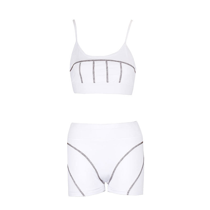 Dame Sportsæt med Crop-Top og Shorts Skovae