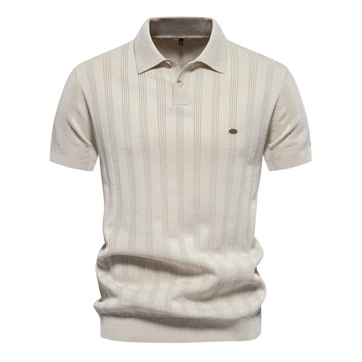 Herrer kortærmet poloshirt med struktureret ribmønster Stilla