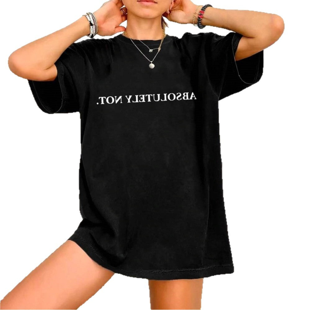 Damer Oversized T-Shirt med kreativt statementtryk Skovae