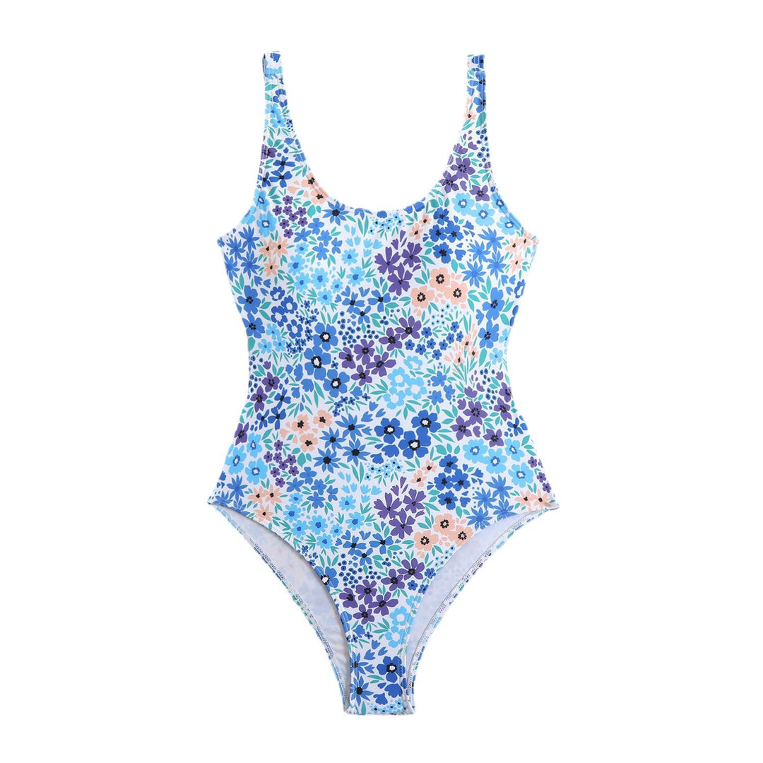 Dame Floral Print Højskåret Éndelt Badeanzug Stilla 1750838522