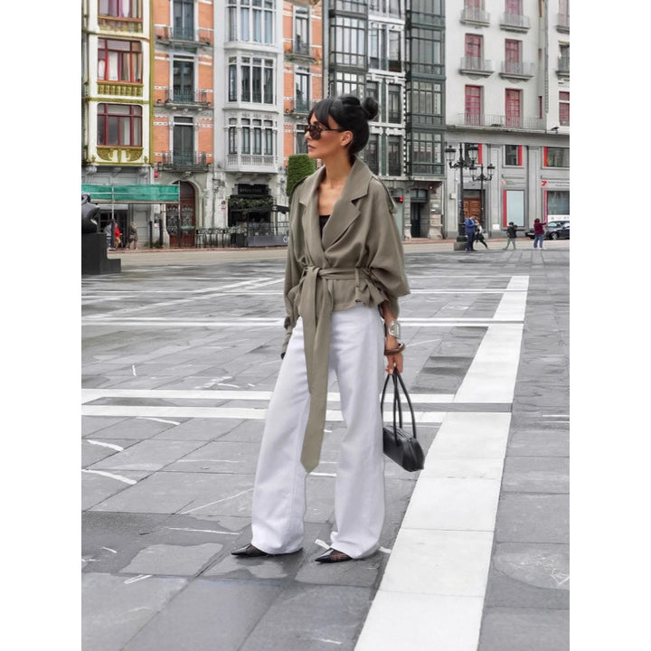 Dame Oversized Trenchcoat med flot bælte Stilla
