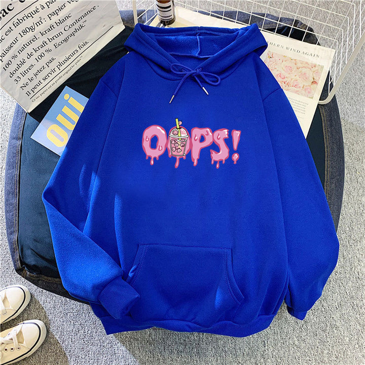 Kvinders hoodie med iøjnefaldende print Skovae