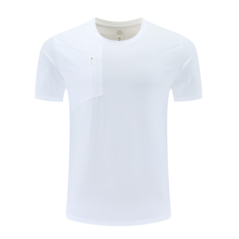 Herrer åndbart sports-T-shirt med praktisk lynlås og sidelomme Stilla