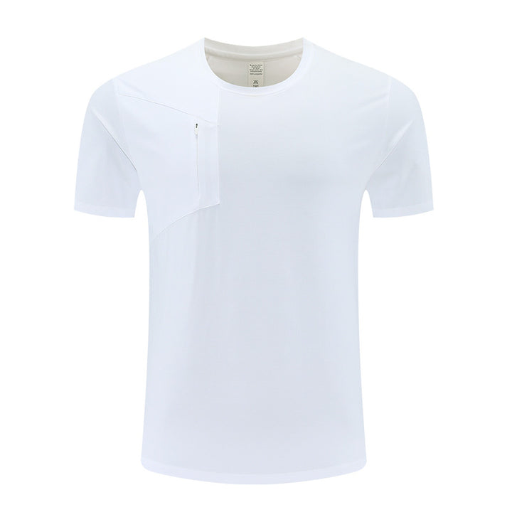 Herrer åndbart sports-T-shirt med praktisk lynlås og sidelomme Stilla