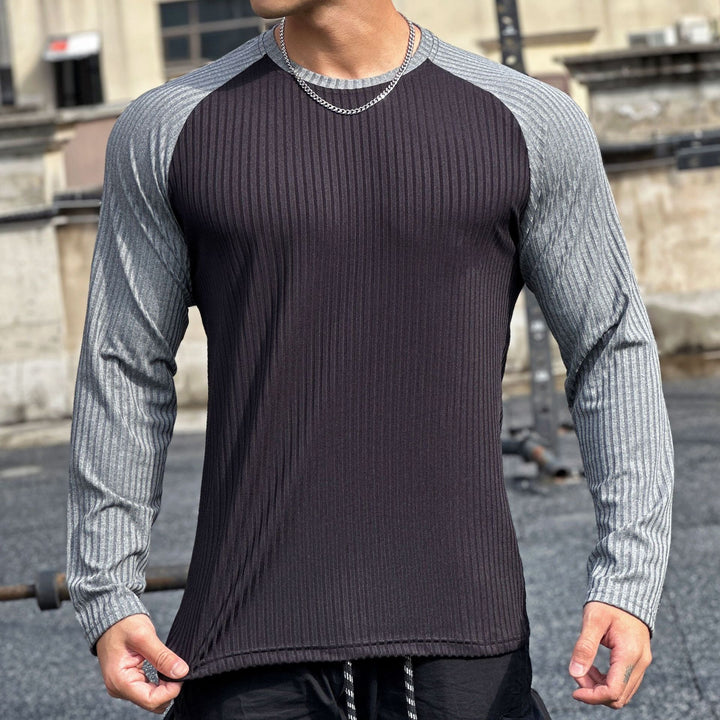 Herrer Sportligt Langærmet T-shirt med unik ribbestruktur og ergonomisk snit Stilla