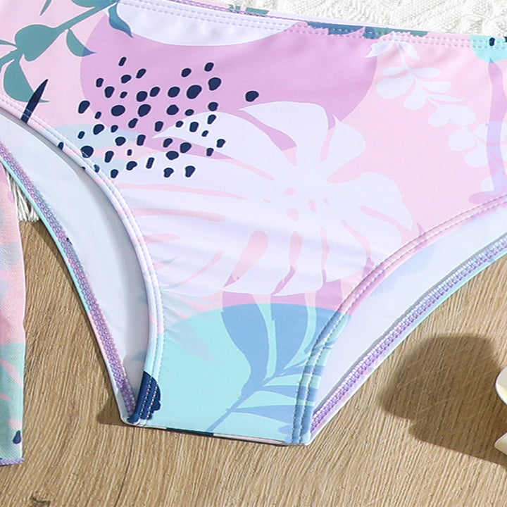Dame badetøj sæt med blomster kimono og sporty bikini top Stilla