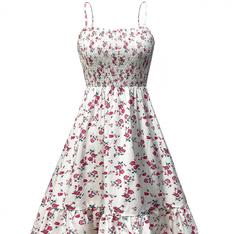 Dame Floral Print Smocked Kjole Stilla