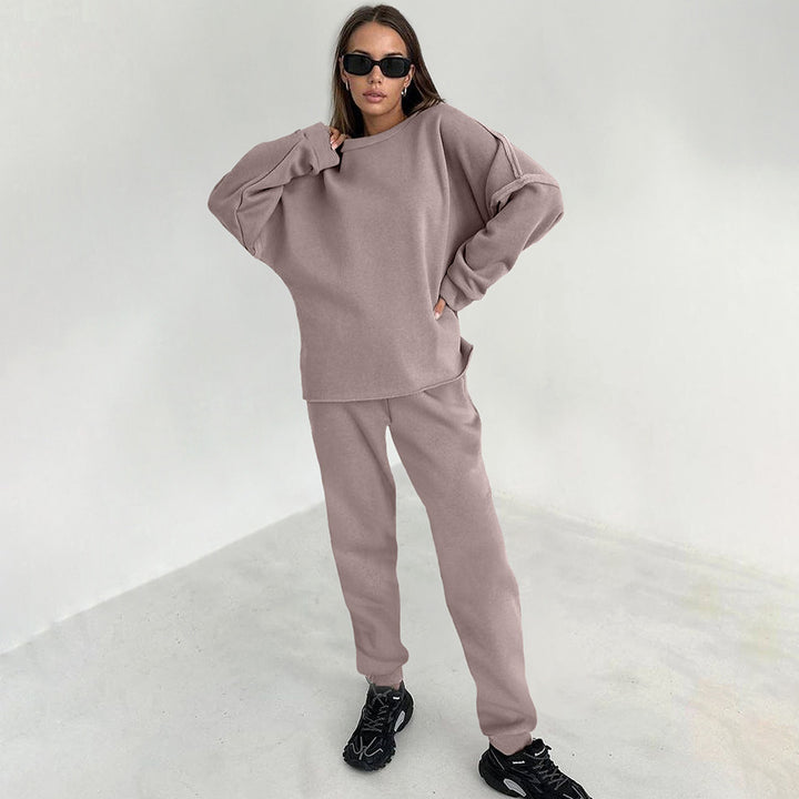 Dame Lækkert Sweatshirt og Joggingbukser Sæt med Oversized Snit Stilla