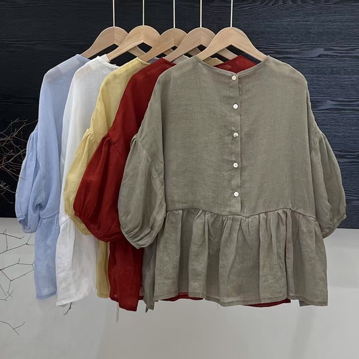 Femme Letvægts Peplum Bluse Stilla