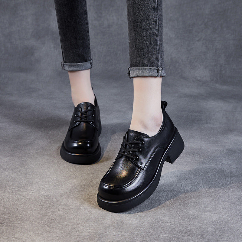 Femme Chunky Block Hæl Snøre-Oxford Stilla