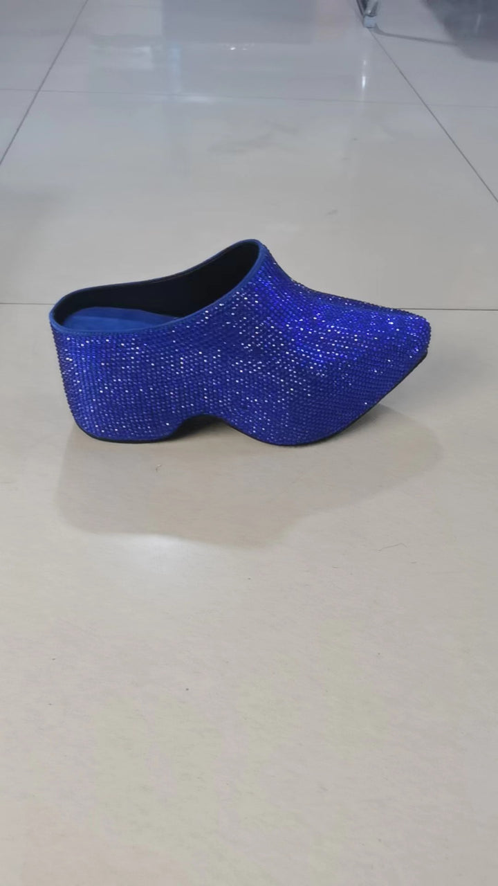 Femme dekorative med strass dekorerede clogs Stilla