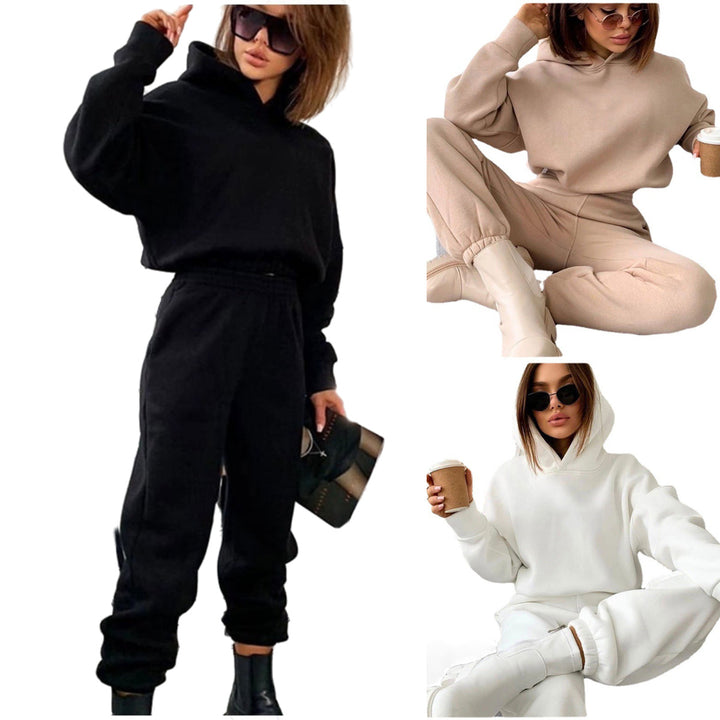 Kvinders afslappede hoodie jumpsuit med praktiske lommer og moderne snit Skovae