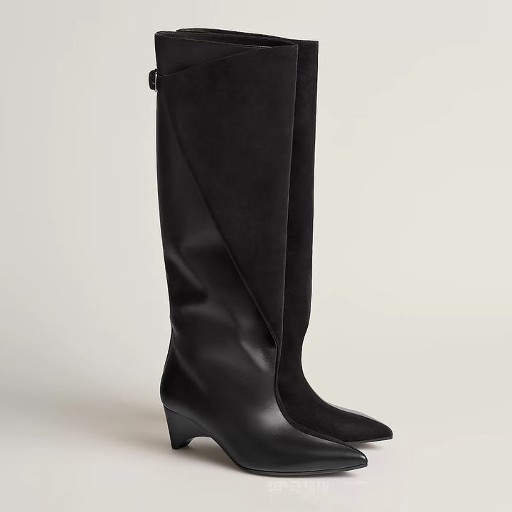 Femme Overknee-mode-støvler med unikt bånddesign Stilla