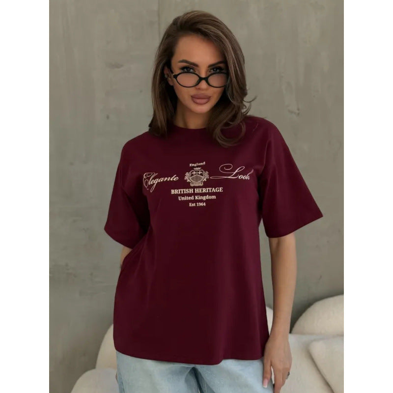 Dame T-shirt med elegant tekst og afslappet pasform Stilla