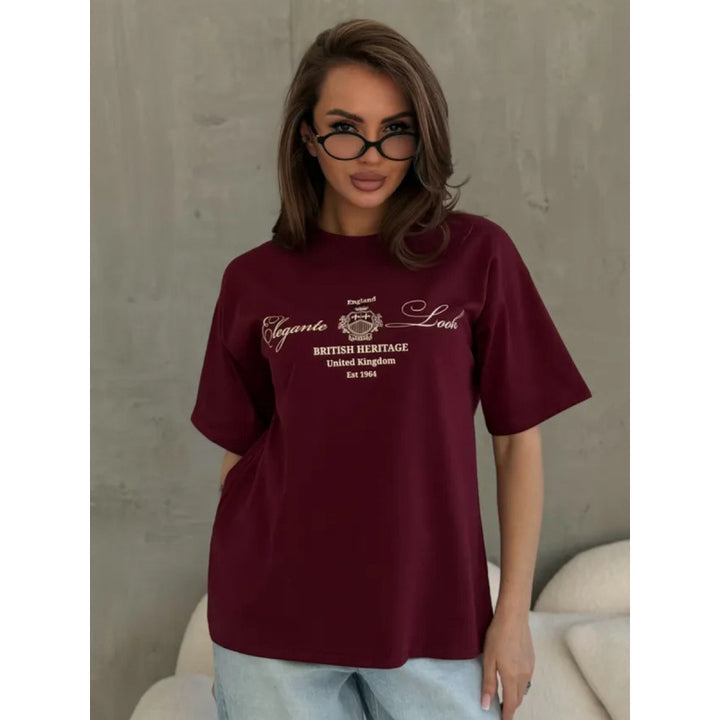 Dame T-shirt med elegant tekst og afslappet pasform Stilla