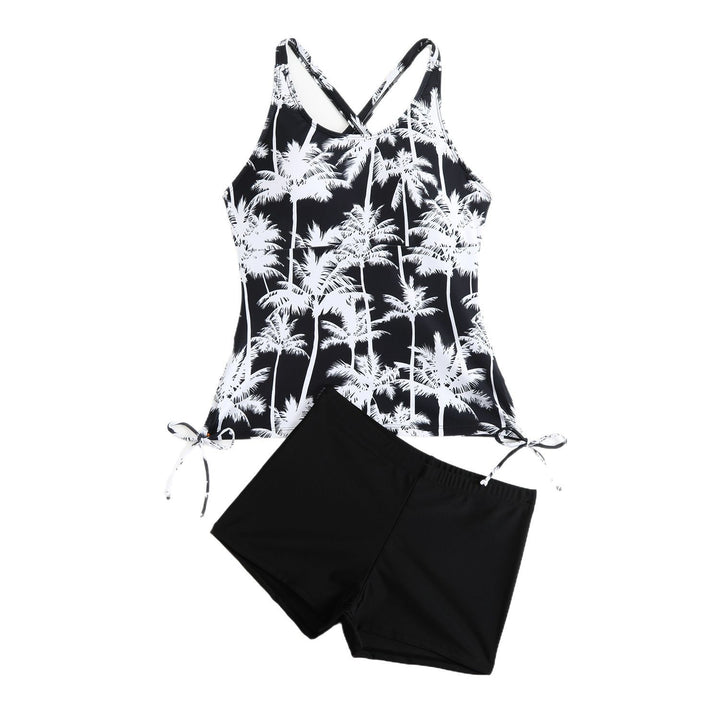 Dame badetop med blomster motiv og sports shorts Stilla