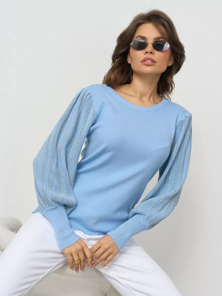 Dame Oversized Strik Pullover med dyb V-hals og afslappet snit Stilla