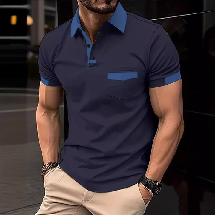 Herren Poloshirt med kontrasterende detaljer Stilla