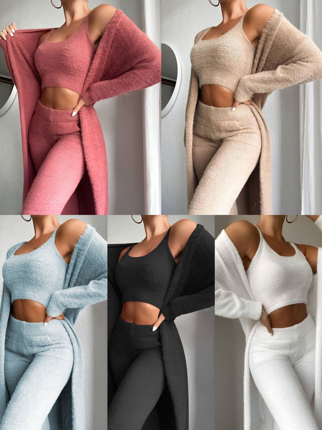 Dame blødt strikkesæt med blødt cardigan Stilla