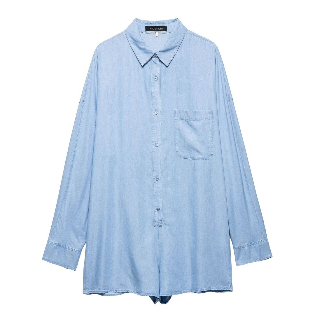 Femme Relaxed Fit Langærmet Button-Up Skjorte Stilla