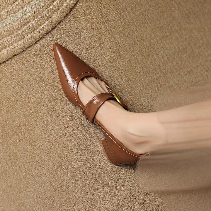 Damer Elegante Spidse Tå Slingback Ballerinaer med Justerbar Rem Stilla