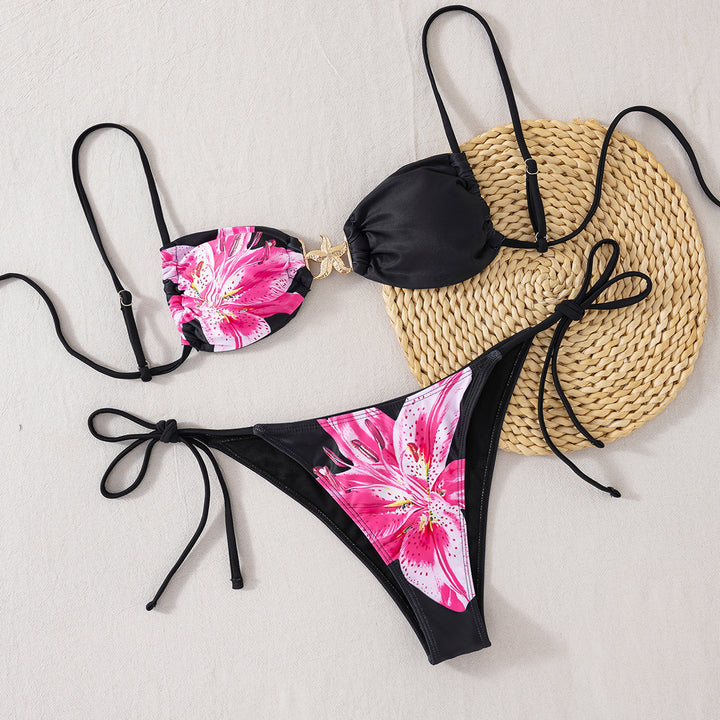 Dame Push-Up Bikinic med glamorøs guld-detalje Skovae