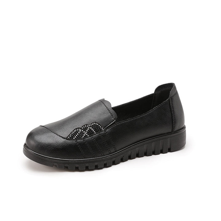 Femme stilfulde Slip-On Loafer med dekorativt Rhinestone-detalje Stilla