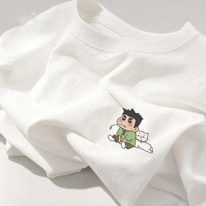 Dame sweatshirt med kreativt cartoon motiv Stilla