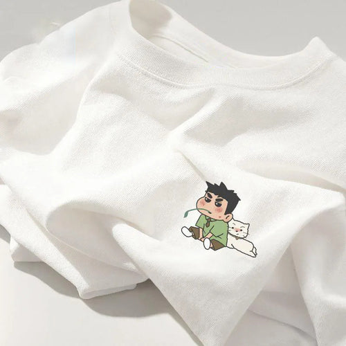Dame sweatshirt med kreativt cartoon motiv Stilla