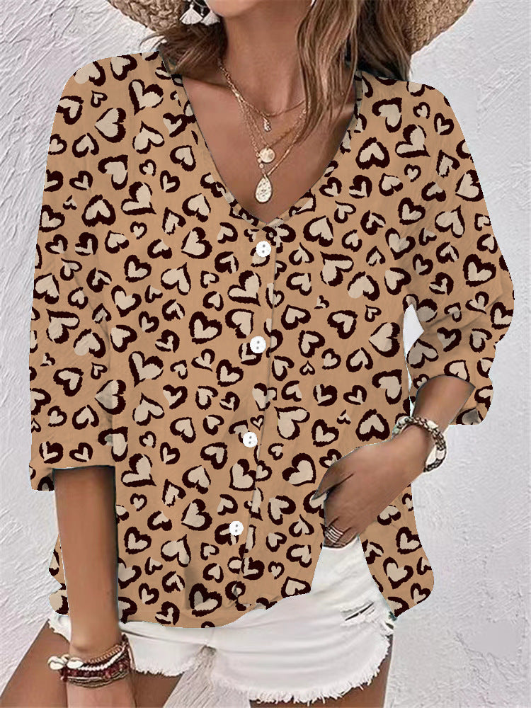 Damer bomuldsbluse med blomsterprint Stilla