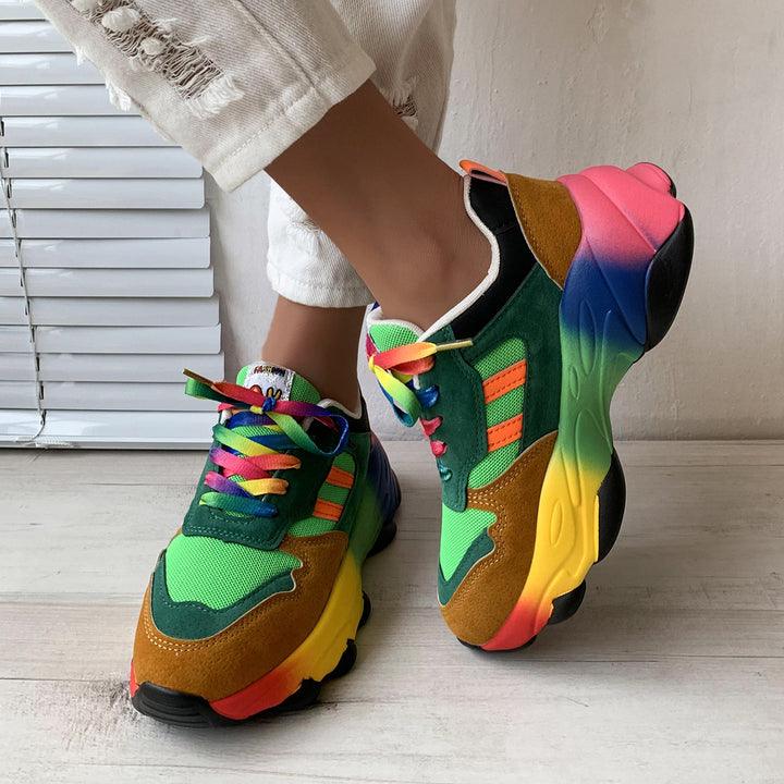 Dame Farverige Chunky Sport Sneakers Stilla