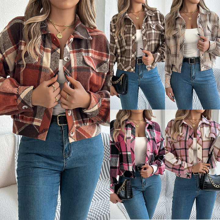 Damer Mønstret Flaneljakke i afslappet Oversized-stil Stilla