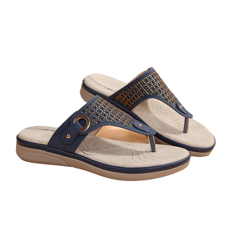 Dame Elegant Tåskiller-sandaler med fashionable glimmerdetaljer og ergonomisk sål Stilla