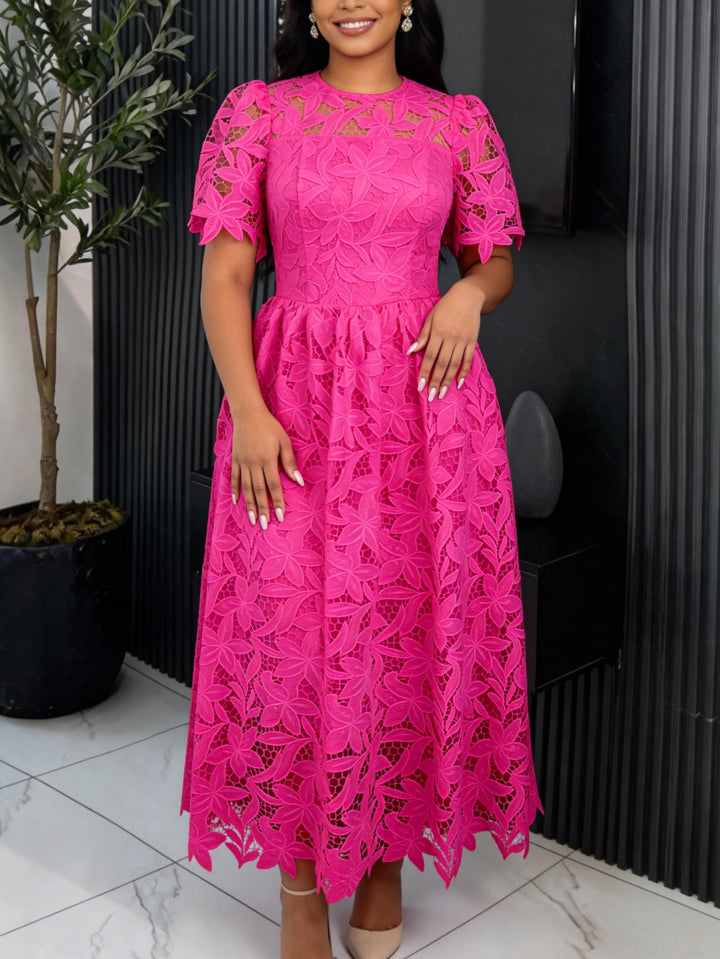 Dame spids maxi-kjole med blomsterdesign Skovae