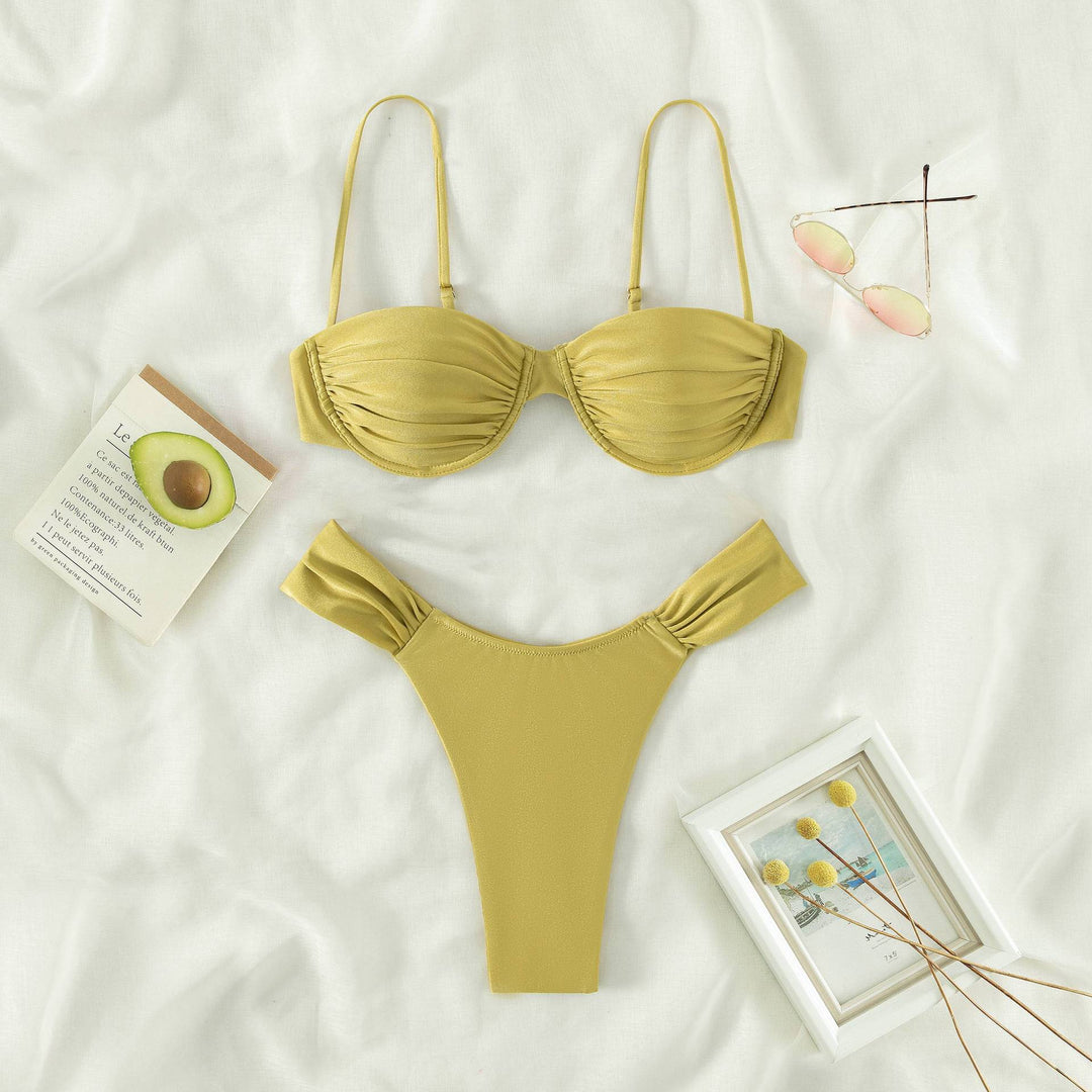 Dame bikini-sæt med elegant balconette-overdel og højskåren trusse Stilla