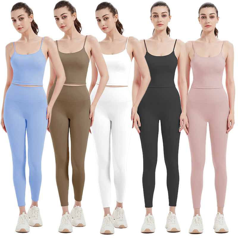 Dame Sporty Sæt med stropløs Top og højtaljede Leggings Stilla