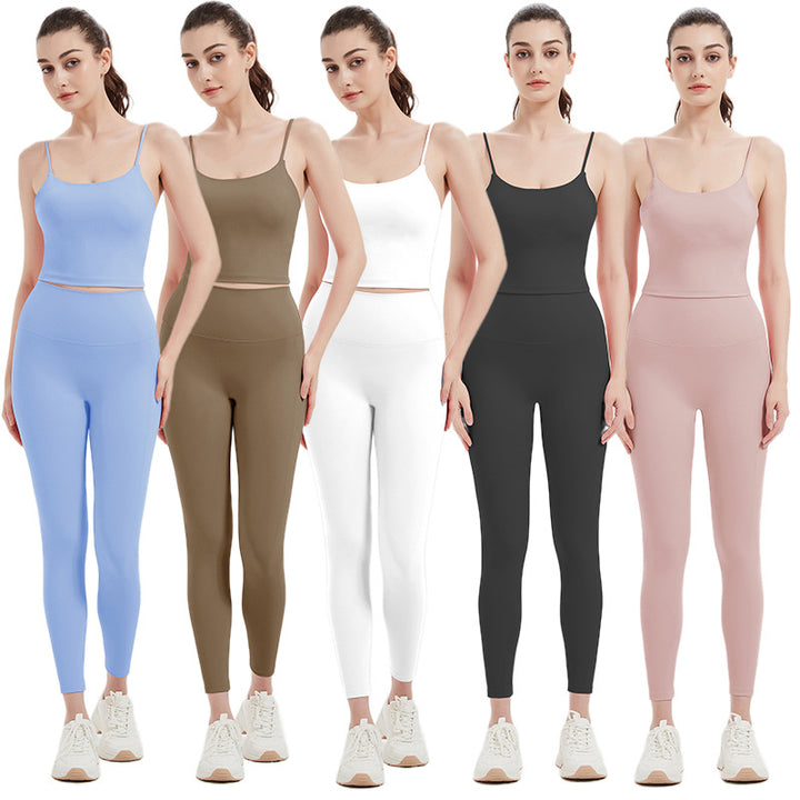 Dame Sporty Sæt med stropløs Top og højtaljede Leggings Stilla