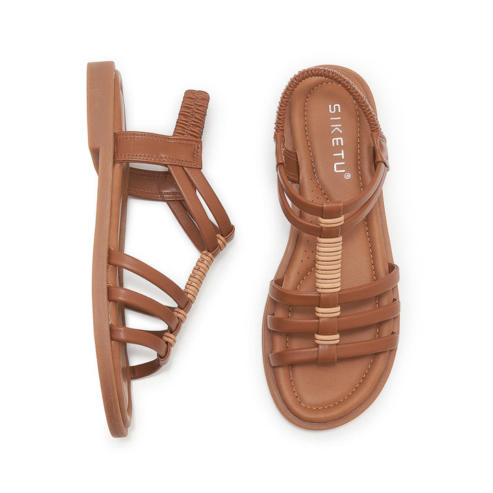 Dame sandaler med elastiske remme og polstret sål Stilla