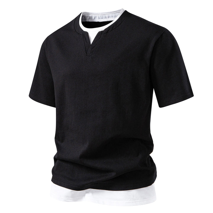 Herre stilfuld kortærmet Henley-shirt Stilla