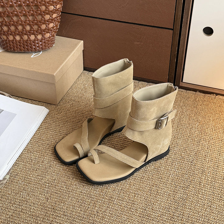 Femme Modern Åbne Tå Ankelsandaler Stilla