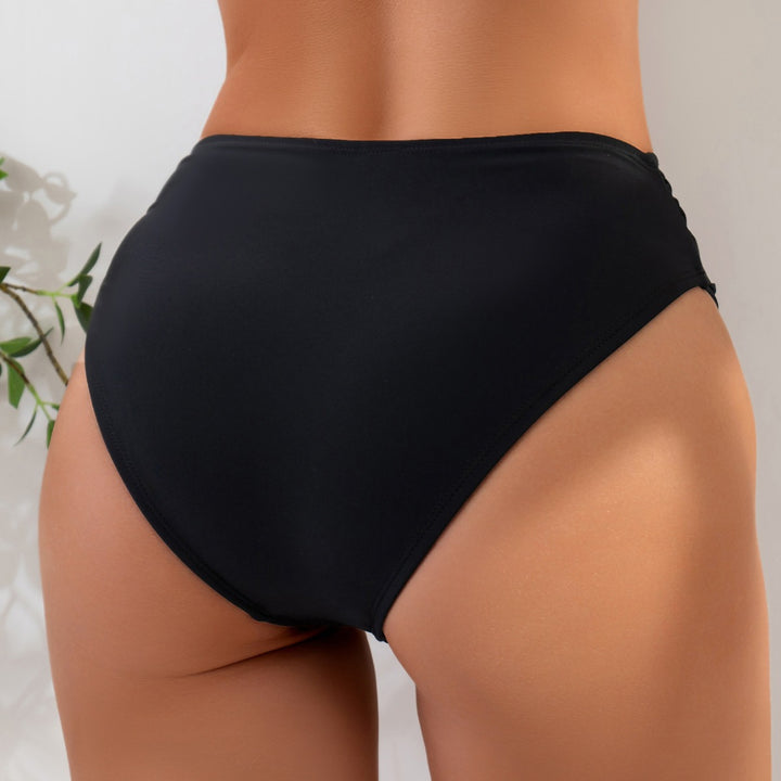 Dame højtaljede badetights med elegant rynkning Skovae