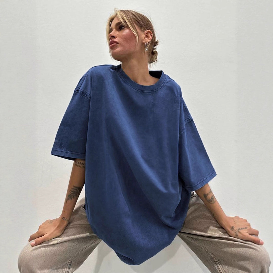 Dame Oversized T-Shirt i høj kvalitet bomuld Skovae