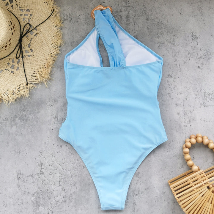 Damer En-delt Badedragt med raffineret Cut-Out og elastisk Rynkedesign Stilla