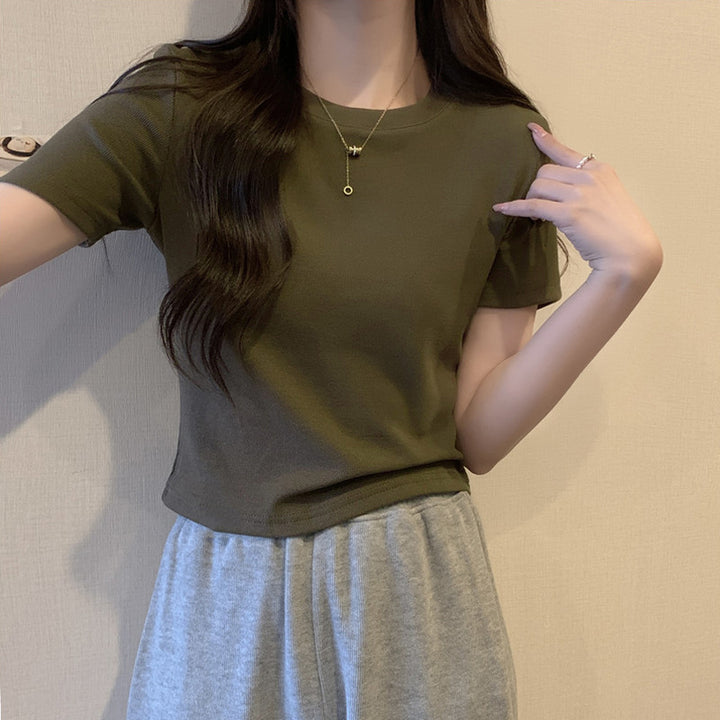 Femme Soft-Cotton Rundhals T-Shirt Stilla