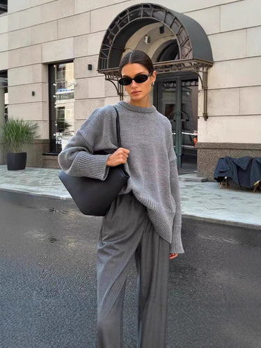Femme Oversize Chunky Strikpullover Stilla