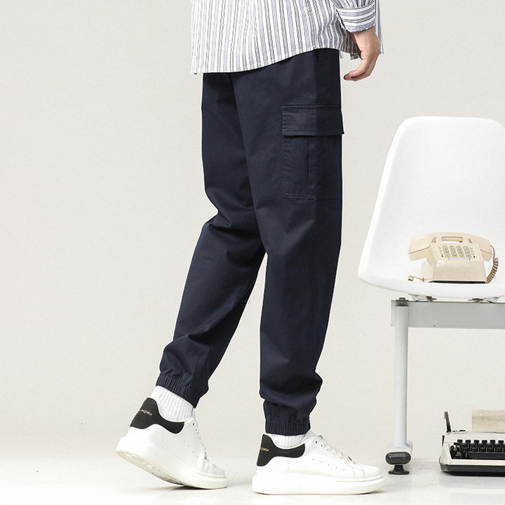Herrer afslappet utility-bukser med praktiske sidelommer og elastisk talje Stilla